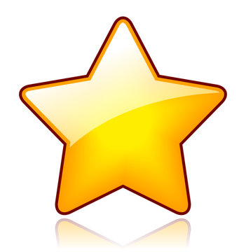 yellow star on white background