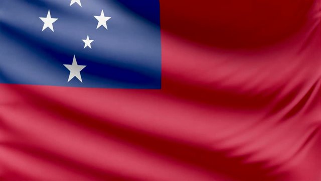 Realistic beautiful Samoa flag 4k