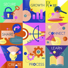 Icon Business Vector Set Colorful