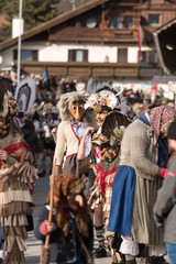 Fototapeta na wymiar Matschgerer Fasching Karneval Umzug Absam Tirol Österreich