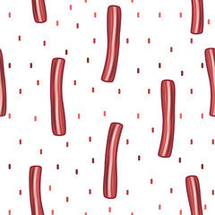 Vector seamless pattern. Delicious bacon