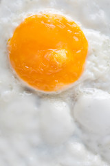 top view of fried eggs