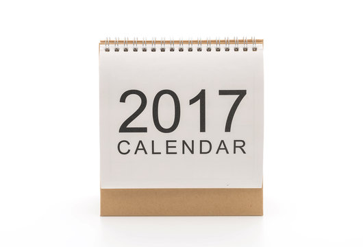2017 calendar on white