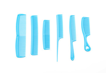 blue comb on white