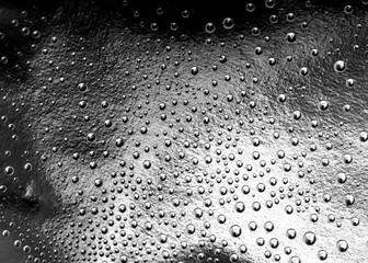 Water drops on foil