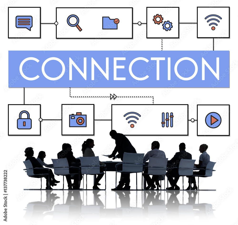 Poster network connection data internet technology concept