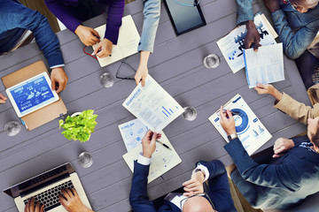 Office Busy Meeting Colleagues Corporate Data Concept