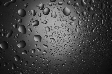 Water drops on glass for background and design.