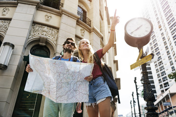 Couple traveling together wanderlust trip