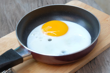 fried egg with pan