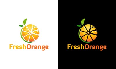 Fresh Orange juice logo in modern style