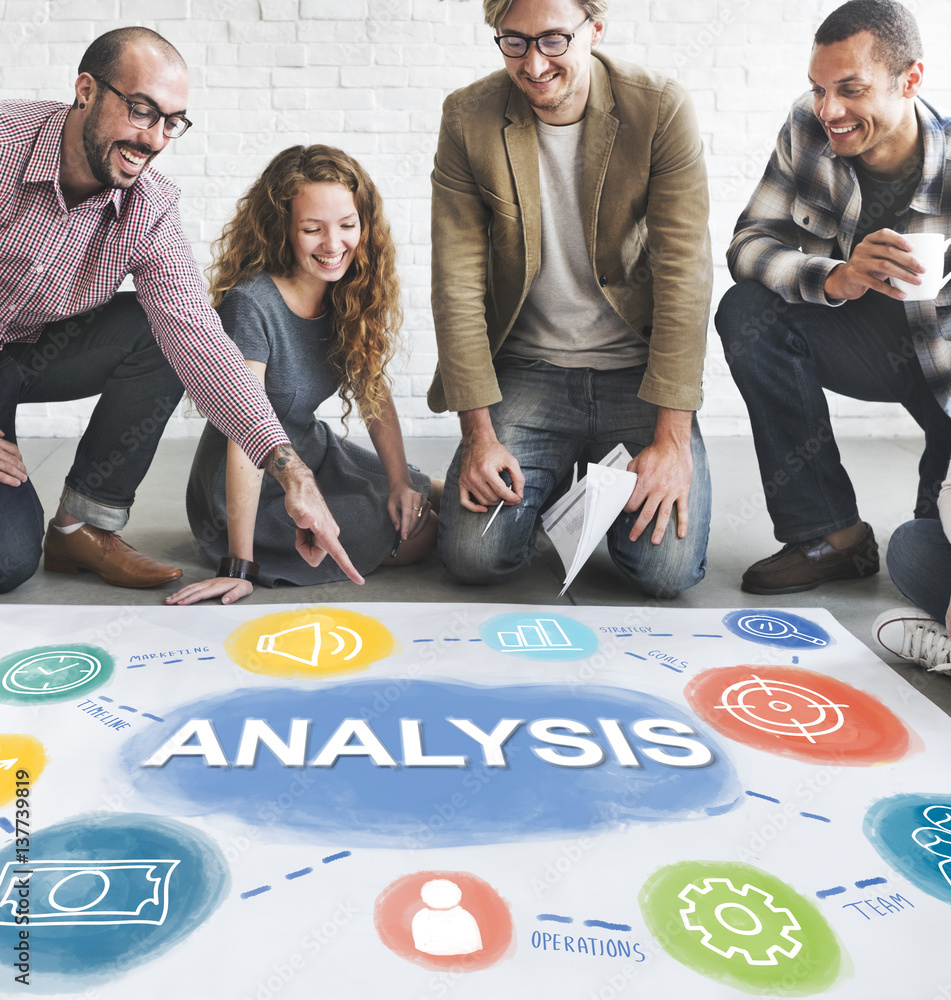 Poster analysis data process target business concept