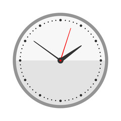 Wall clock circle sign with chronometer pointer tool and deadline stopwatch speed office alarm timer minute watch vector illustration icon.