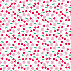 Fruits cherry seamless patterns 