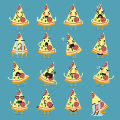 Pizza character emoji set