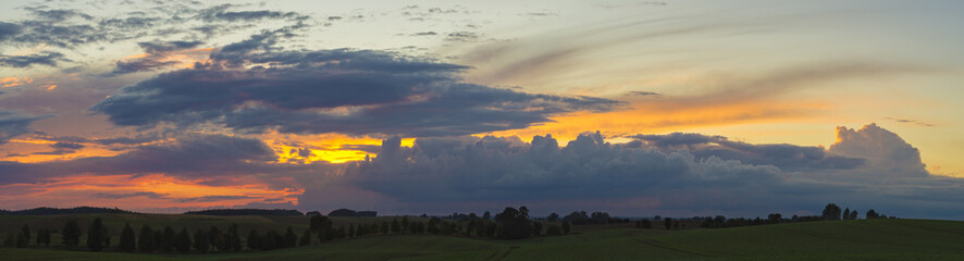 Beautiful storm clouds in the evening sky