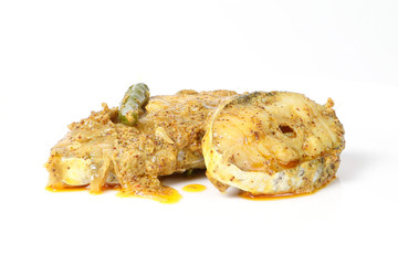 Mackerel Fish Mustard Sauce .