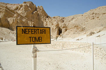 Nefertari Tomb sign, Valley of the Queens