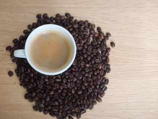 nice white cup of hot black coffee