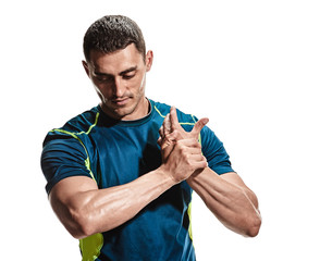 Sportsman stretching hands © Denys Kurbatov