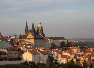 Fototapeta premium Prague sunset view from above