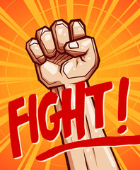 clenched fist vector illustration for resistance and revolution symbol