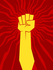 clenched fist vector illustration for resistance and revolution symbol