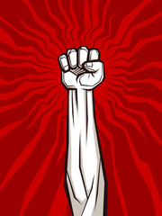 clenched fist vector illustration for resistance and revolution symbol