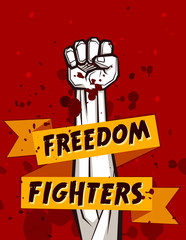 clenched fist vector illustration for resistance and revolution symbol