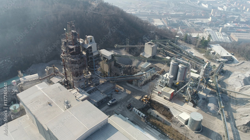 Wall mural Concrete plant oven aerial