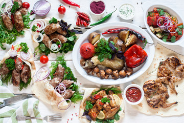 Buffet Food Grill Meat Lunch Restaurant Menu Banquet Concept