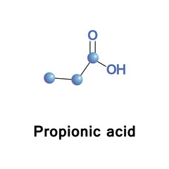 Propionic or propanoic acid is a naturally occurring carboxylic acid with chemical formula CH3CH2COOH. It is a clear liquid with a pungent and unpleasant smell somewhat resembling body odor. 