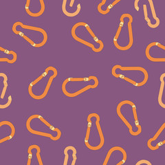 Seamless background with carabiners climber