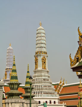 Wat Phra Kaew. Temple of the Emerald Buddha is regarded as the most sacred Buddhist temple in Bangkok Thailand
