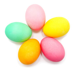 Fototapeta na wymiar Colorful handmade easter eggs