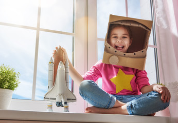 girl in an astronaut costume