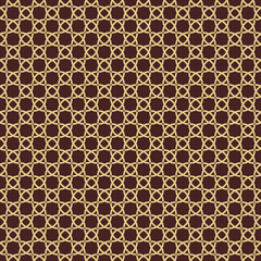 Seamless ornament in arabian style. Pattern for wallpapers and backgrounds. Brown and golden pattern