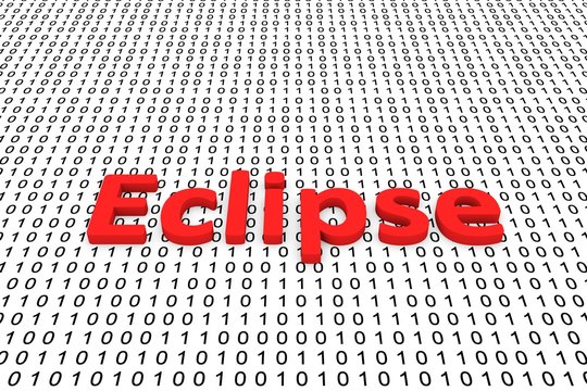 eclipse in a binary code 3D illustration