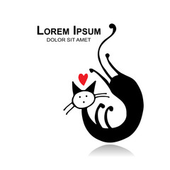 Funny cat, sketch for your design