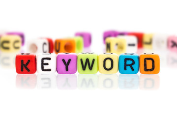 colorful word cube of  keyword