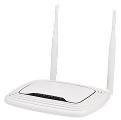 Wireless wi-fi router isolated on white background.