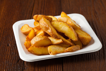 Traditional Spanish baked potato with hot pepper chili.
