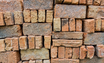 Fototapeta premium Stack of red bricks.