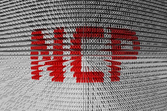 ncp in the form of binary code, 3D illustration