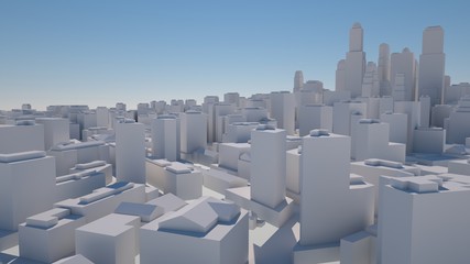 Abstract urban landscape, 3 d render