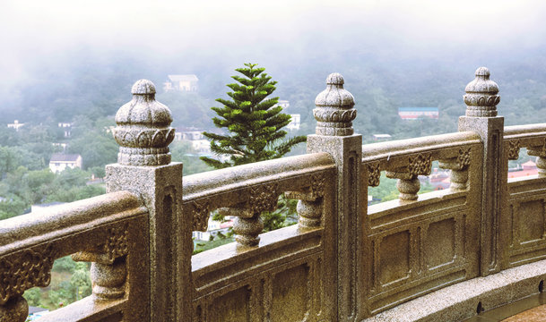 Detail view of a buddhist temple