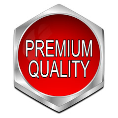 Premium Quality button - 3D illustration