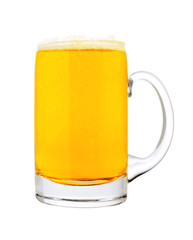Glass of beer isolated on white