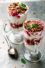 cherry jogurt  parfaits with granola