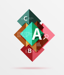 Overlapping square infographics